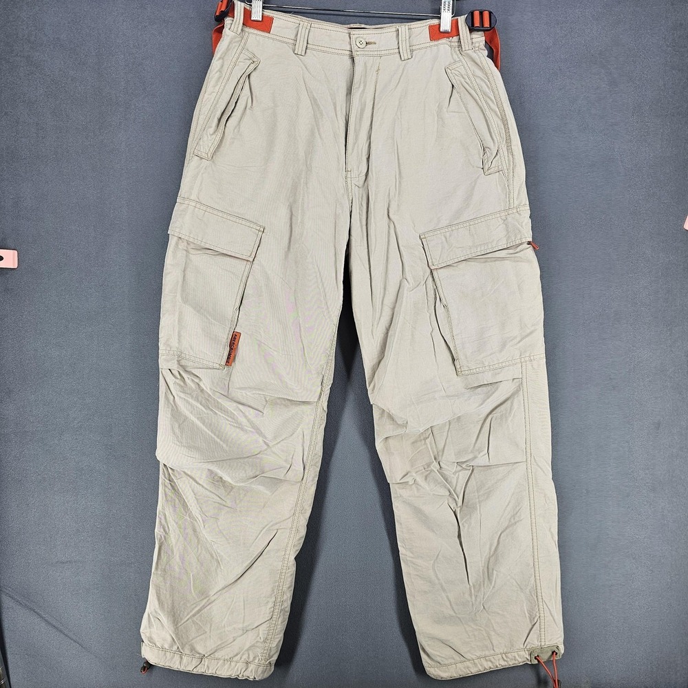 Abercrombie & Fitch Paratrooper Cargo Pants Mens Medium Beige Baggy Vintage Y2K